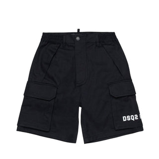 Dsquared2 Bermuda Cargo Nero Con Logo DQ3209-D0AGK-DQ900