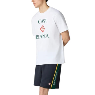 Casa Blanca T-shirt Bianca Con Logo Casablanca Diamond M-PF26-JTS-001-20 Per Uomo