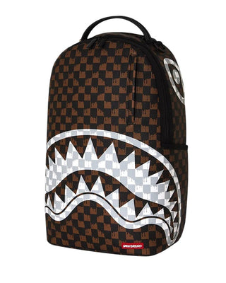 SPRAYGROUND Zaino BROWN AND CREAM DRIP CHECK SHARK 910B8552NSZ