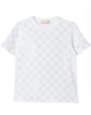 Elisabetta Franchi T-shirt with rhinestone logo EFTS205.0