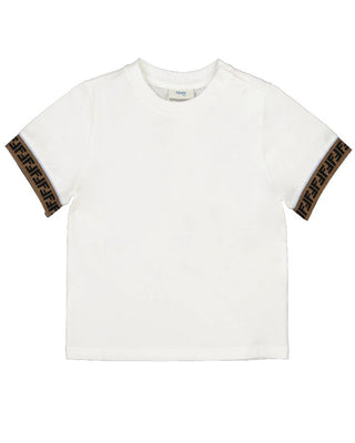Fendi T-shirt bianca in jersey con logo FF BMI216-ST8