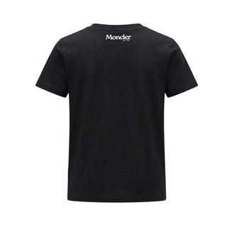 Moncler T-shirt Girocollo Nera Con Logo L29548C00008-999 Per Bambino