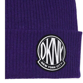 Dkny Cappello in maglia a coste con patch logo D60990
