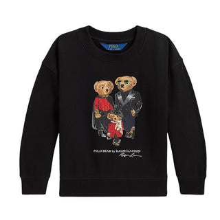 Polo Ralph Lauren Felpa Nera Con Stampa Famiglia Polo Bear 312B31542001 Per Bambina