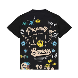 Barrow T-shirt Nera A Maniche Corte Con Teddy S6BKJUTH076-110