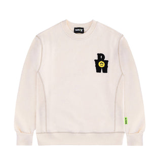 Barrow Felpa girocollo in cotone con patch Smile F5BKJUSW082