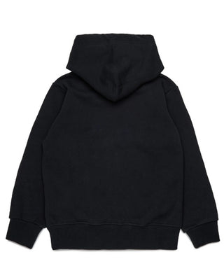 Diesel Felpa nera con cappuccio e maxi logo Oval D J02487-KYAQK