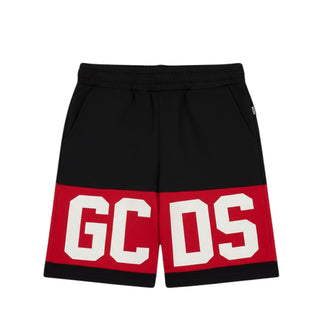 GCDS Bermuda Nero In Felpa Con Logo Z0UKQL589F004/999R