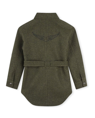 Zadig & Voltaire Camicia verde in panno da bambina X60205