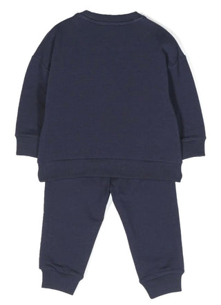 Moschino Tuta con felpa girocollo e logo e simbolo applicato MMK039