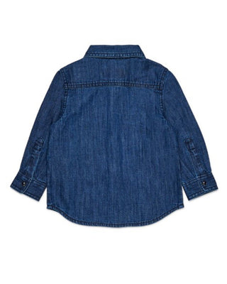 Diesel Camicia in denim leggero blu con D ricamata K00546-KXBN8