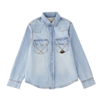 Roy Roger's Camicia In Denim Chiaro Da Bambino RG129-7025
