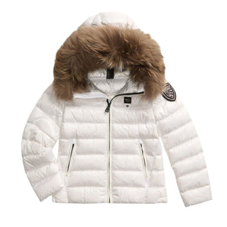 Blauer Jacke mit Fell 23WBLGC03210 mit Logo für Mädchen