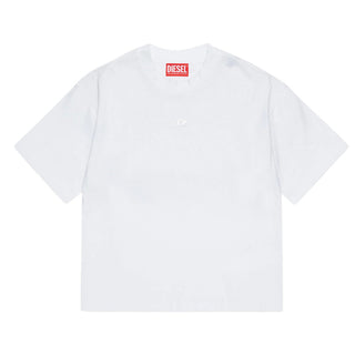 Diesel T-shirt Bianca In Jersey J03010-KYA2A-K100 Per Bambina