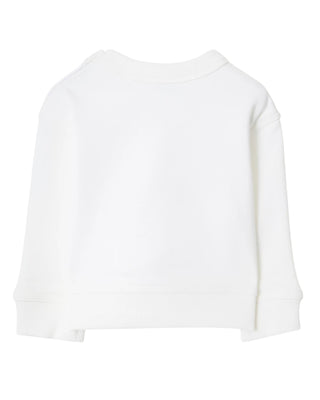 Burberry Felpa bianca in cotone con orsetto Thomas 8108918