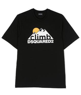 Dsquared2 T-shirt girocollo con logo e stampa DQ1975-D0A3Z