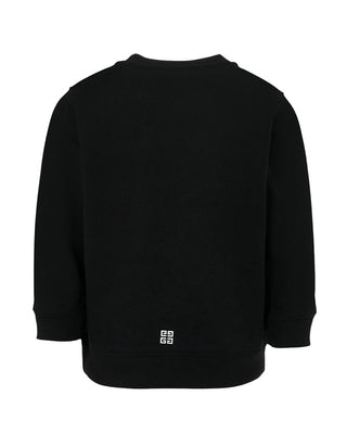 Givenchy Felpa nera in cotone con logo frontale H30937