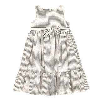 Maperò Abito A Righe In Misto Lino M33220J Da Bambina