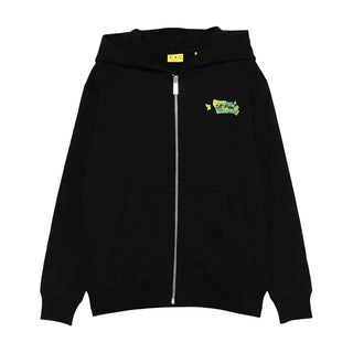 Off-White Felpa nera con zip e cappuccio OBBE001F25FLE0021059