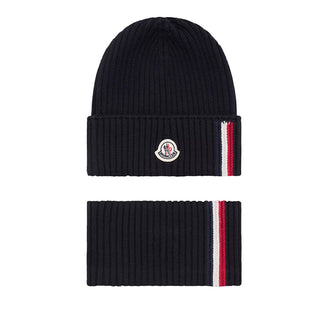 Moncler Set Con Berretto E Scaldacollo Blu Navy L29543G00006-742 Per Bambino