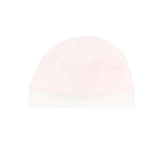 Fendi Tutina Rosa In Cotone Con Cappellino E Bavaglino BUQ167-ST8-F9C11 Per Neonata