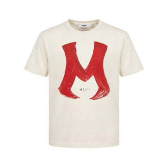 MSGM T-shirt Avorio Con Stampa F6MSJBTH273/013 Per Bambini