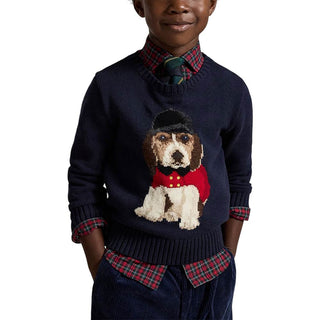 Polo Ralph Lauren Maglia Girocollo Blu Con Beagle 322B28343001 Per Bambino
