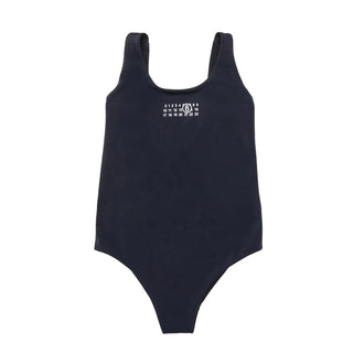 MM6 Maison Margiela Costume Intero In Nylon Nero Con Logo M60568-MM00P-M6900