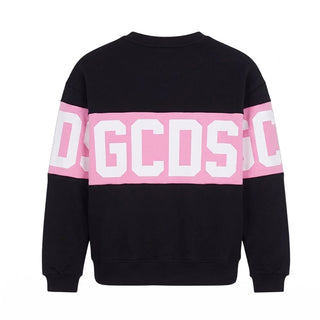 GCDS Felpa Girocollo Nera Con Logo Z0GJQE584F004/999P Per Bambina