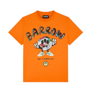 Barrow T-shirt Arancione A Maniche Corte Con Stampa S6BKJUTH094-315