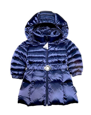 Moncler Giubbino blu con cappuccio da neonata PDST14
