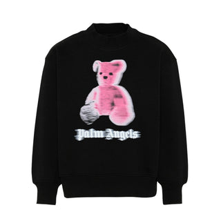 Palm Angels Felpa Nera Con Stampa Per Bambina PBBA012S26FLE006/110