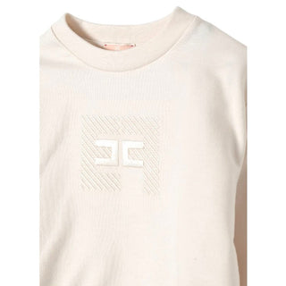 Elisabetta Franchi Felpa girocollo con logo e strass EGFE056.0