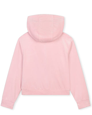 Sonia Rykiel Felpa rosa in ciniglia con strass A00239