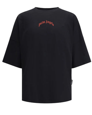Palm Angels T-shirt in jersey nera con logo PMAA10BF25JER0011025