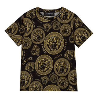 Versace T-shirt con logo frontale in rilievo YD000323