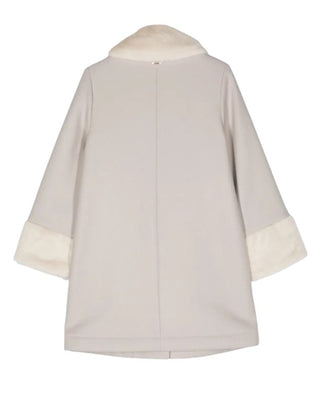 Herno Cappotto beige in twill di lana vergine CA000016G