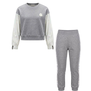 Moncler Tuta Grigia In Cotone Per Bambina F29548M72810