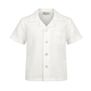 J.o Milano Camicia Bianca In Lino Per Bambino 676E1J