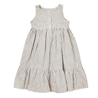 Maperò Abito A Righe In Misto Lino M33220J Da Bambina