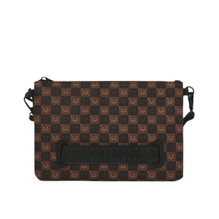 SPRAYGROUND Pochette SHARKS IN PARIS WTF BUBBLE BROWN CHECK 910B9307NSZ