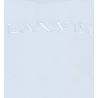 Lanvin T-shirt Celeste Con Logo Per Bambini N30360/79L