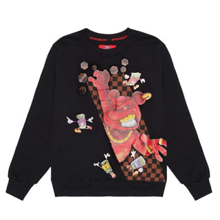 SPRAYGROUND Felpa Girocollo Nera Con Stampa Da Bambino SPY1425EBLK