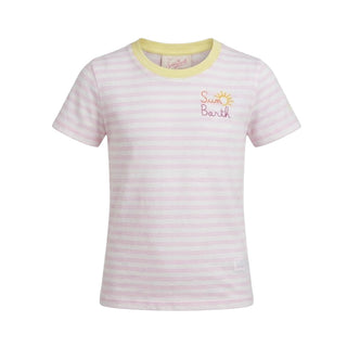 Mc2 Saint Barth T-shirt Elly A Righe Rosa ELLI006/03610L Per Bambina