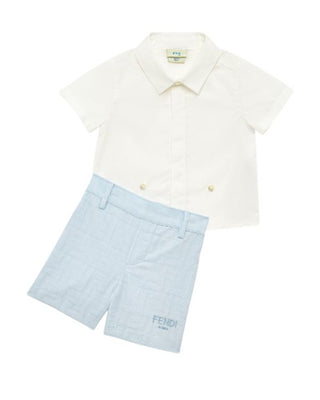 Fendi Tutina baby corta in popeline BML152-AS64