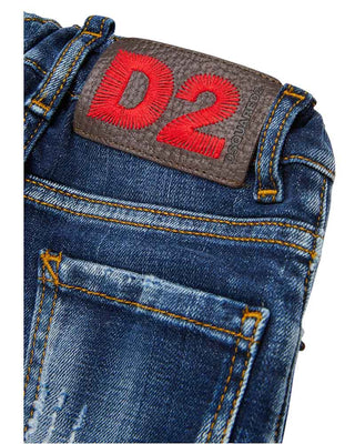 Dsquared2 Jeans in denim blu scuro da neonato DQ01TC D0AES