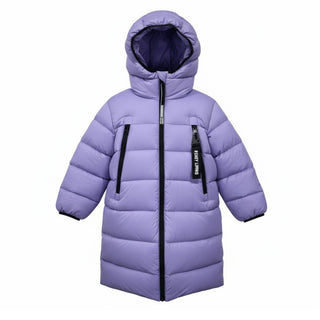 Montereggi Piumino lungo con cappuccio e patch logo FW48201K