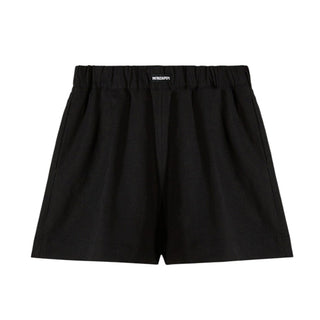 Patrizia Pepe Shorts Neri In Misto Lino Da Ragazza 7P0423/A713