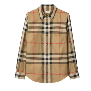Burberry Camicia In Cotone Con Motivo Burberry Check Da Donna 8111856