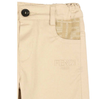 Fendi Pantaloni Dritti In Gabardine Da Neonato BMF264-AS5Y
